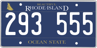RI license plate 293555