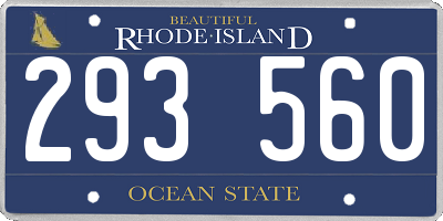 RI license plate 293560