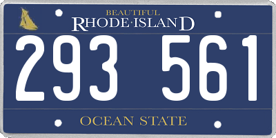 RI license plate 293561