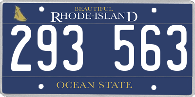 RI license plate 293563
