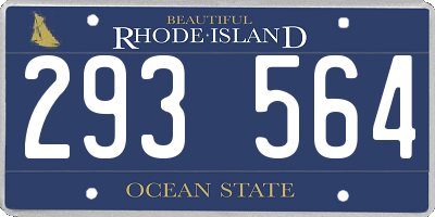 RI license plate 293564