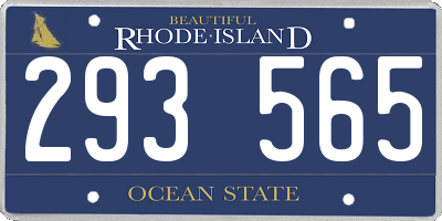 RI license plate 293565