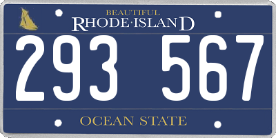 RI license plate 293567