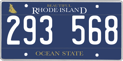 RI license plate 293568
