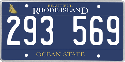RI license plate 293569