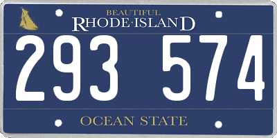 RI license plate 293574
