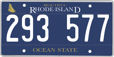 RI license plate 293577