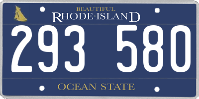 RI license plate 293580