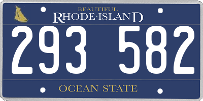 RI license plate 293582