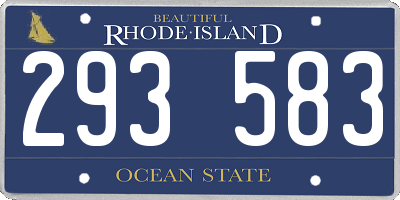RI license plate 293583