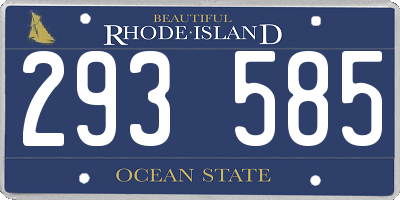 RI license plate 293585