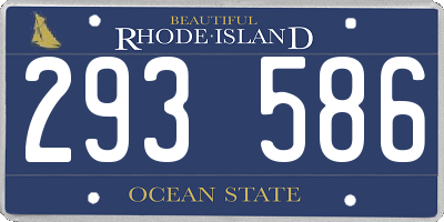 RI license plate 293586