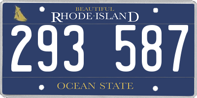 RI license plate 293587