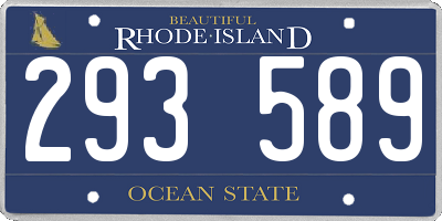RI license plate 293589