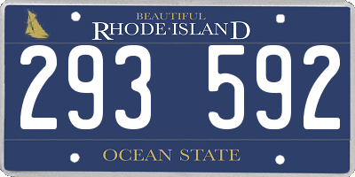 RI license plate 293592