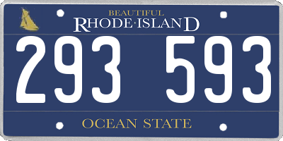 RI license plate 293593