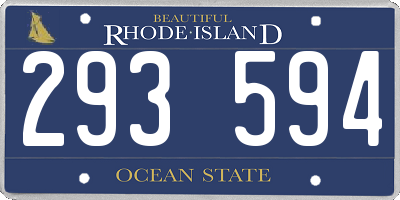 RI license plate 293594