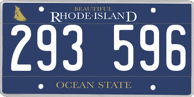 RI license plate 293596