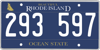 RI license plate 293597