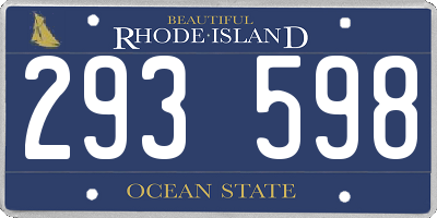 RI license plate 293598