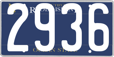 RI license plate 2936