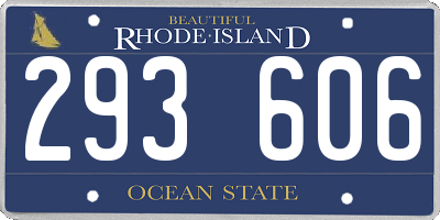 RI license plate 293606
