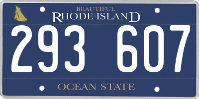 RI license plate 293607
