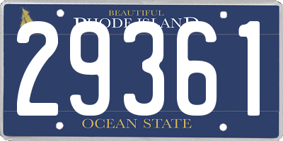 RI license plate 29361
