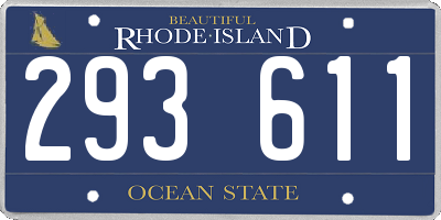 RI license plate 293611
