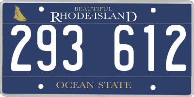 RI license plate 293612