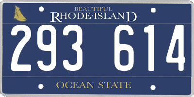 RI license plate 293614