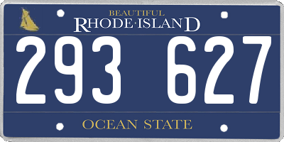 RI license plate 293627