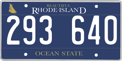 RI license plate 293640