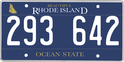 RI license plate 293642
