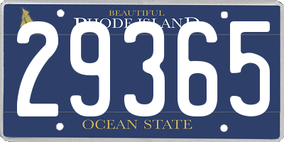 RI license plate 29365