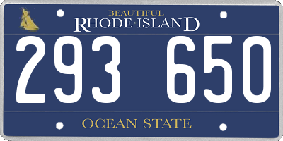 RI license plate 293650
