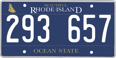 RI license plate 293657