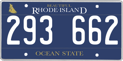 RI license plate 293662