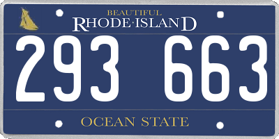 RI license plate 293663