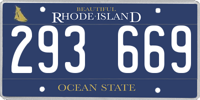 RI license plate 293669