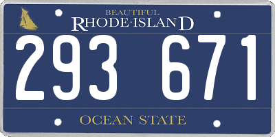 RI license plate 293671