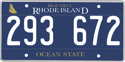 RI license plate 293672
