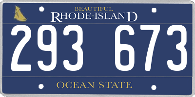 RI license plate 293673