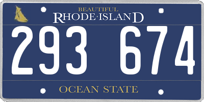RI license plate 293674