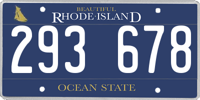 RI license plate 293678