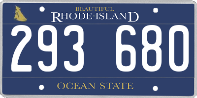 RI license plate 293680