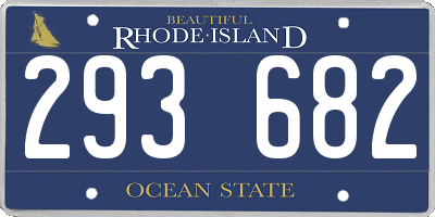 RI license plate 293682