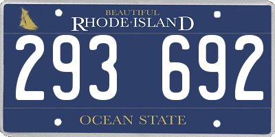 RI license plate 293692