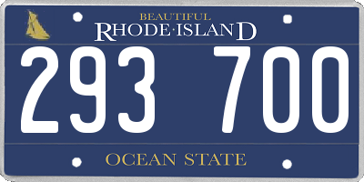 RI license plate 293700