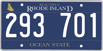 RI license plate 293701